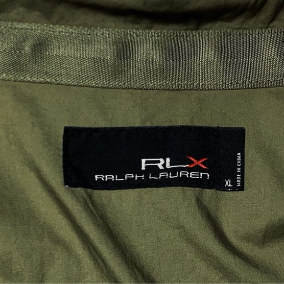 Ralph Lauren RLX Utility Cotton Poplin Jacket XL Green Epaulettes Lightweight - Picture 12 of 16